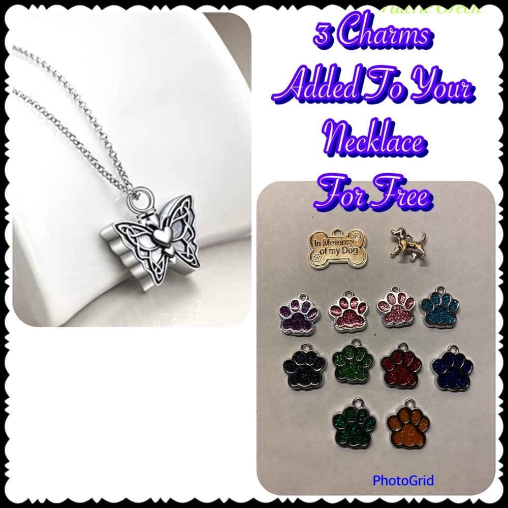 Butterfly Memorial Urn Necklace or Keychain